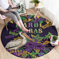 Mardi Gras Pelican Round Carpet Let the Good Times Roll