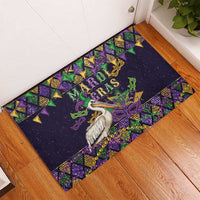 Mardi Gras Pelican Rubber Doormat Let the Good Times Roll