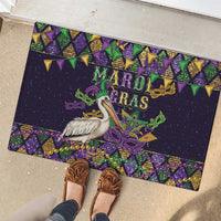 Mardi Gras Pelican Rubber Doormat Let the Good Times Roll