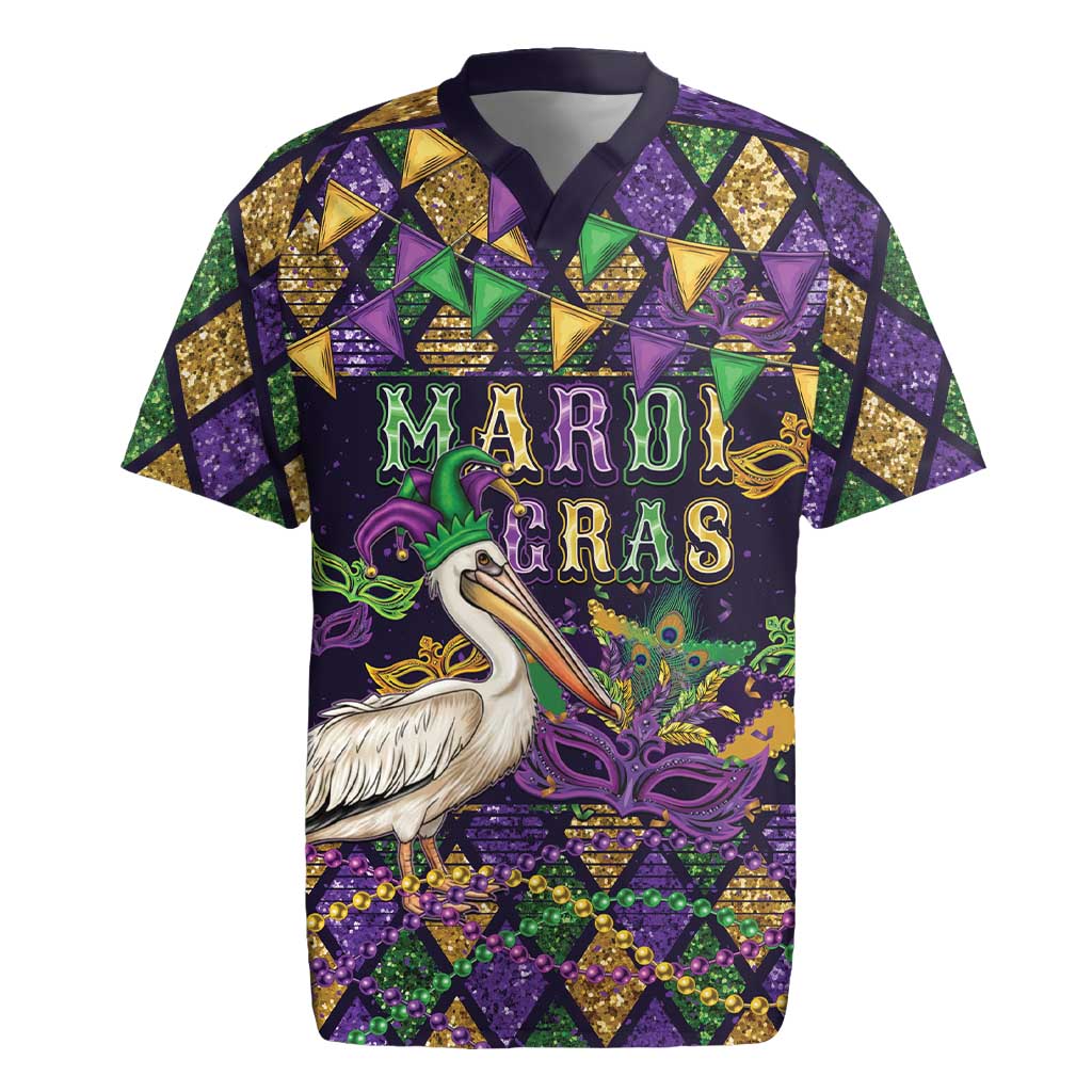 Mardi Gras Pelican Rugby Jersey Let the Good Times Roll