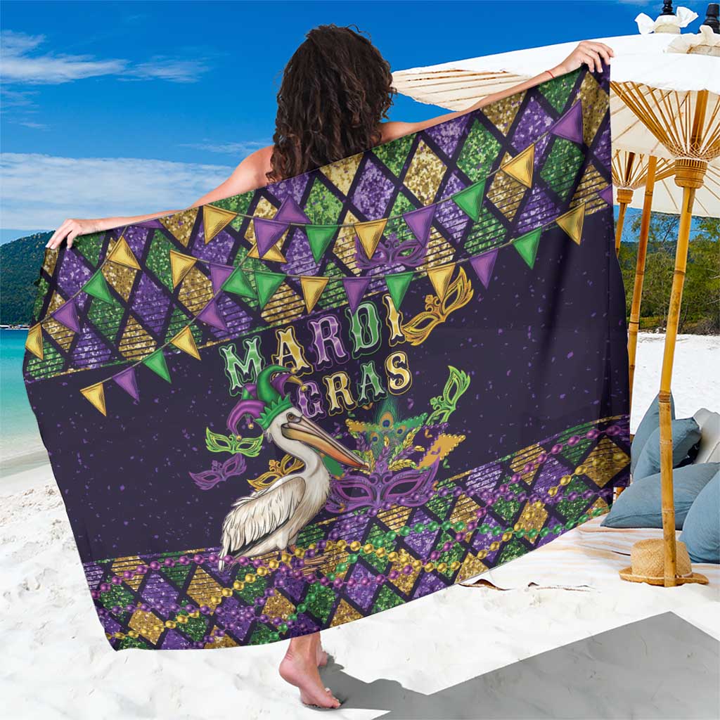 Mardi Gras Pelican Sarong Let the Good Times Roll