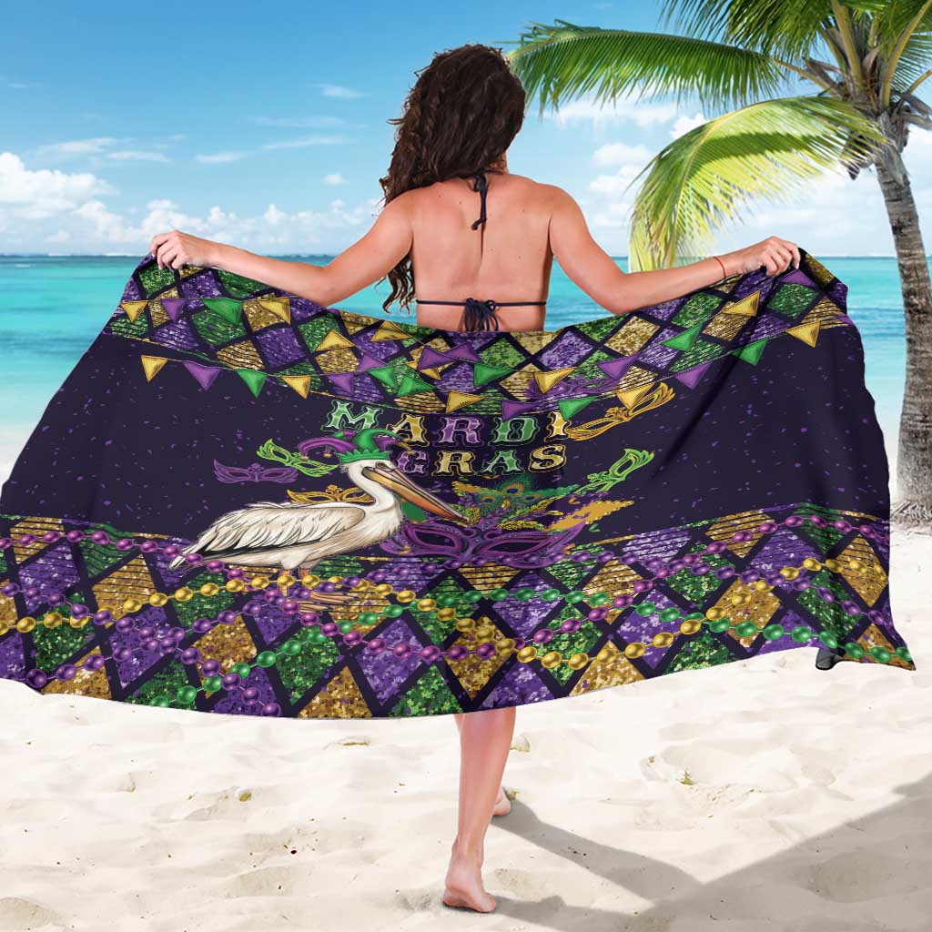 Mardi Gras Pelican Sarong Let the Good Times Roll
