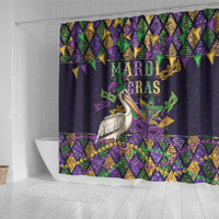 Mardi Gras Pelican Shower Curtain Let the Good Times Roll