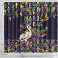 Mardi Gras Pelican Shower Curtain Let the Good Times Roll