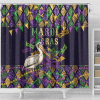 Mardi Gras Pelican Shower Curtain Let the Good Times Roll