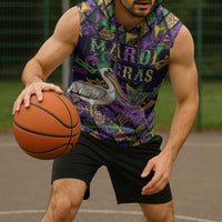 Mardi Gras Pelican Sleeveless Hoodie Let the Good Times Roll