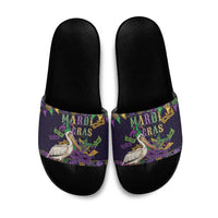Mardi Gras Pelican Slide Sandals Let the Good Times Roll