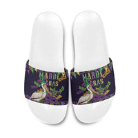Mardi Gras Pelican Slide Sandals Let the Good Times Roll