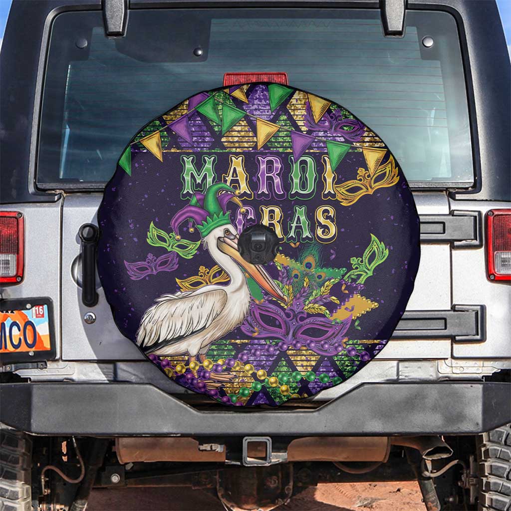 Mardi Gras Pelican Spare Tire Cover Let the Good Times Roll