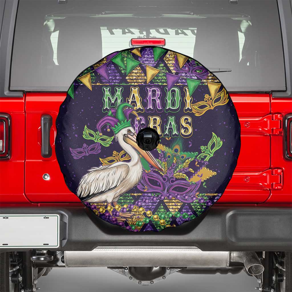 Mardi Gras Pelican Spare Tire Cover Let the Good Times Roll