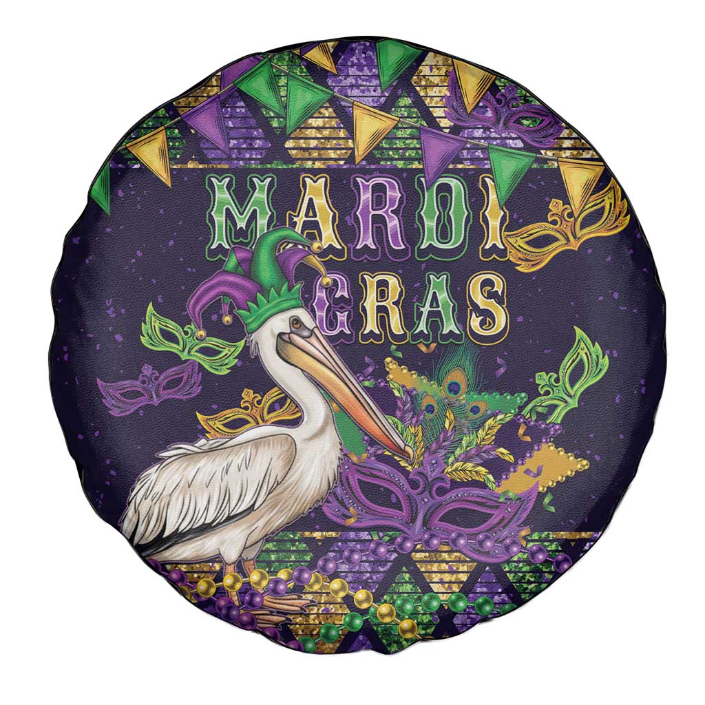 Mardi Gras Pelican Spare Tire Cover Let the Good Times Roll
