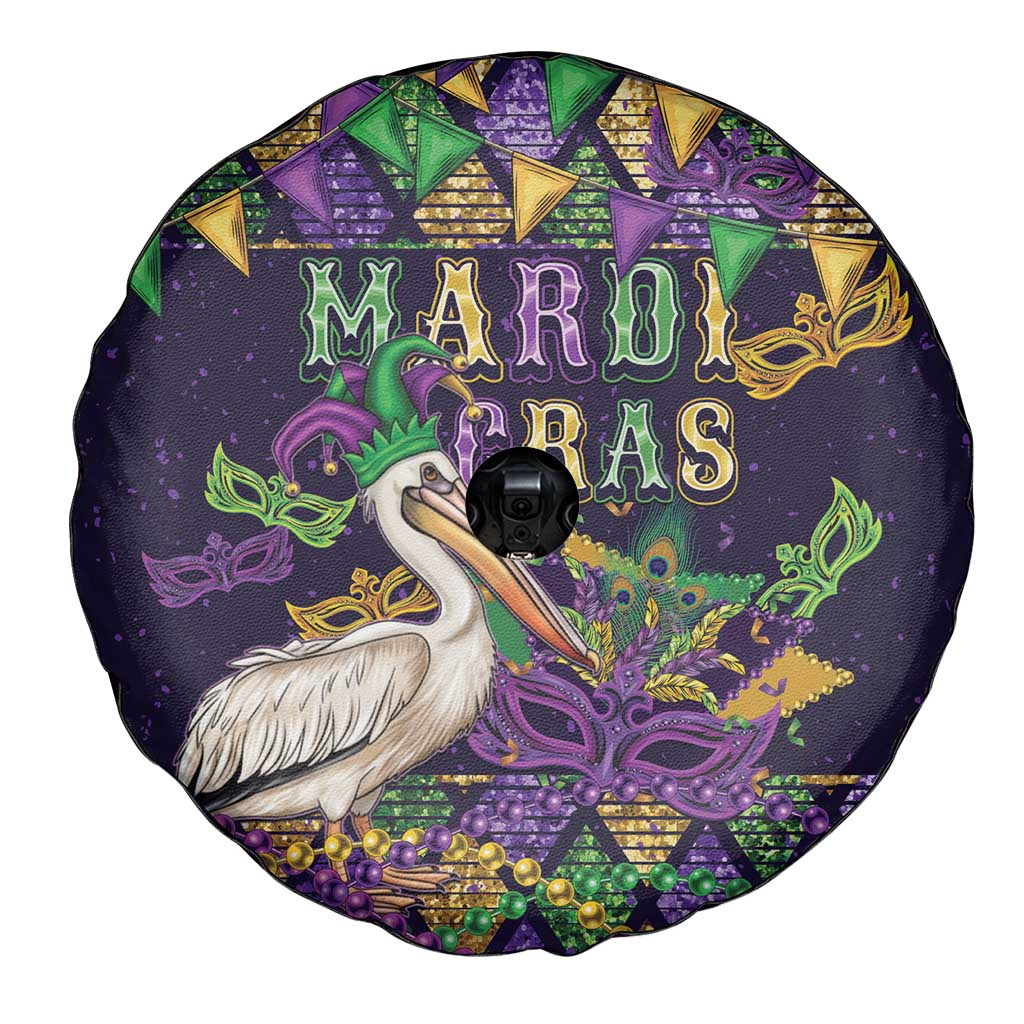 Mardi Gras Pelican Spare Tire Cover Let the Good Times Roll