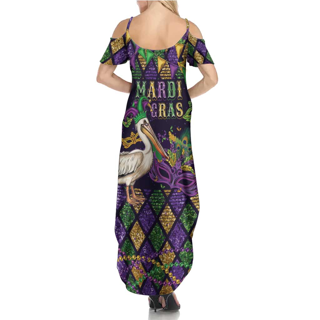 Mardi Gras Pelican Summer Maxi Dress Let the Good Times Roll