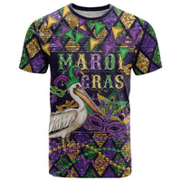 Mardi Gras Pelican T Shirt Let the Good Times Roll