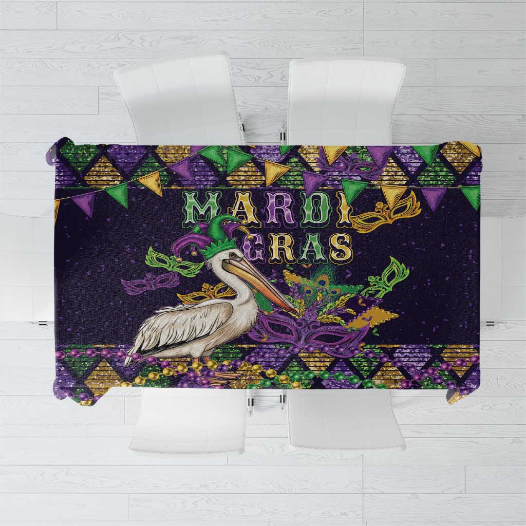 Mardi Gras Pelican Tablecloth Let the Good Times Roll