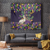 Mardi Gras Pelican Tapestry Let the Good Times Roll