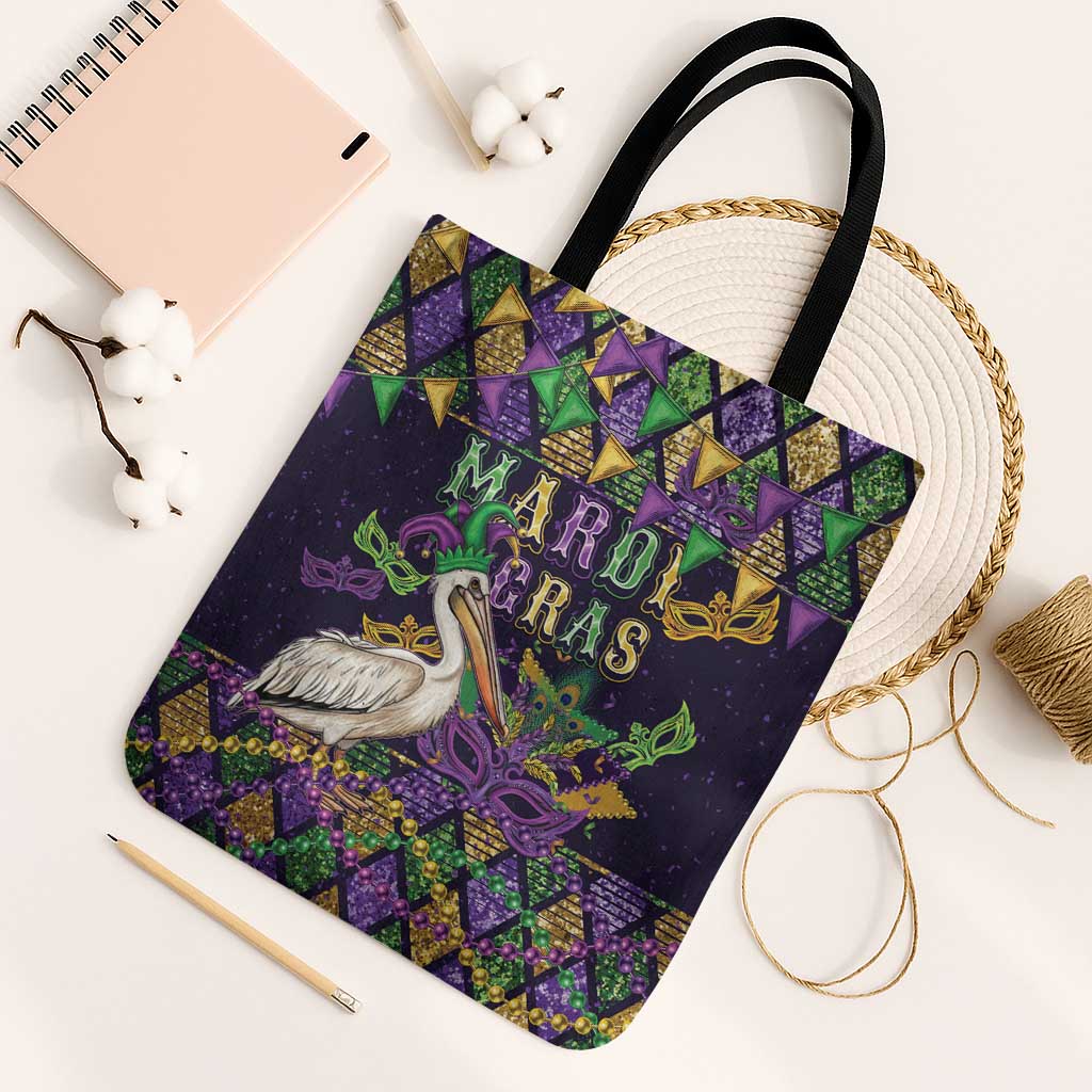 Mardi Gras Pelican Tote Bag Let the Good Times Roll
