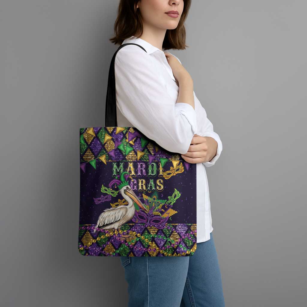 Mardi Gras Pelican Tote Bag Let the Good Times Roll