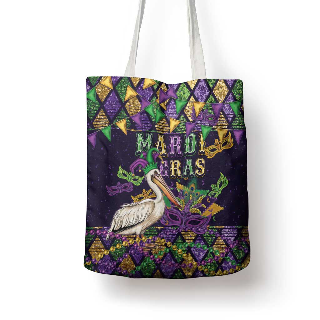 Mardi Gras Pelican Tote Bag Let the Good Times Roll