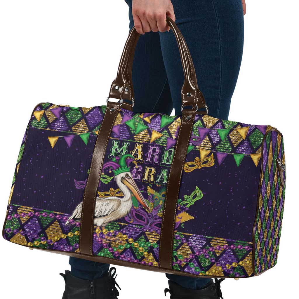 Mardi Gras Pelican Travel Bag Let the Good Times Roll
