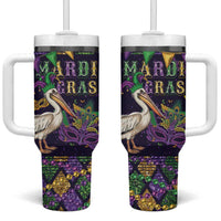 Mardi Gras Pelican Tumbler With Handle Let the Good Times Roll