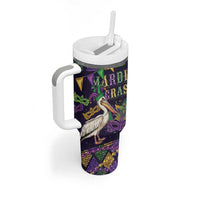 Mardi Gras Pelican Tumbler With Handle Let the Good Times Roll