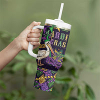 Mardi Gras Pelican Tumbler With Handle Let the Good Times Roll