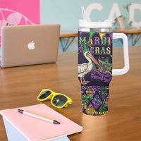Mardi Gras Pelican Tumbler With Handle Let the Good Times Roll