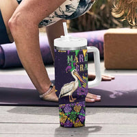 Mardi Gras Pelican Tumbler With Handle Let the Good Times Roll
