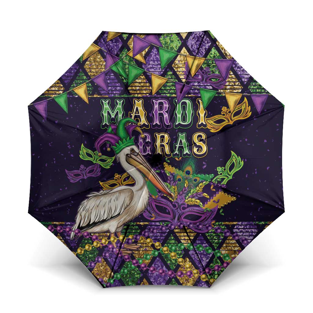 Mardi Gras Pelican Umbrella Let the Good Times Roll