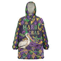 Mardi Gras Pelican Wearable Blanket Hoodie Let the Good Times Roll