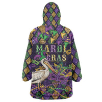 Mardi Gras Pelican Wearable Blanket Hoodie Let the Good Times Roll