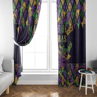 Mardi Gras Pelican Window Curtain Let the Good Times Roll