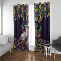Mardi Gras Pelican Window Curtain Let the Good Times Roll