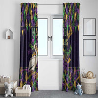 Mardi Gras Pelican Window Curtain Let the Good Times Roll