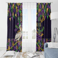 Mardi Gras Pelican Window Curtain Let the Good Times Roll