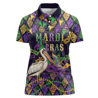 Mardi Gras Pelican Women Polo Shirt Let the Good Times Roll