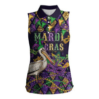 Mardi Gras Pelican Women Sleeveless Polo Shirt Let the Good Times Roll
