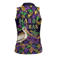 Mardi Gras Pelican Women Sleeveless Polo Shirt Let the Good Times Roll