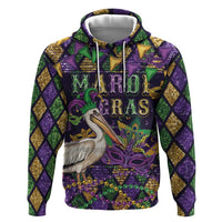 Mardi Gras Pelican Zip Hoodie Let the Good Times Roll