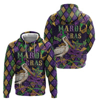 Mardi Gras Pelican Zip Hoodie Let the Good Times Roll