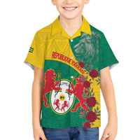 Personalised Republique Togolaise Family Matching Off The Shoulder Long Sleeve Dress and Hawaiian Shirt Lion Coat Of Arms