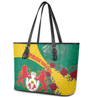 Republique Togolaise Leather Tote Bag Lion Coat Of Arms