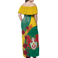 Personalised Republique Togolaise Off Shoulder Maxi Dress Lion Coat Of Arms
