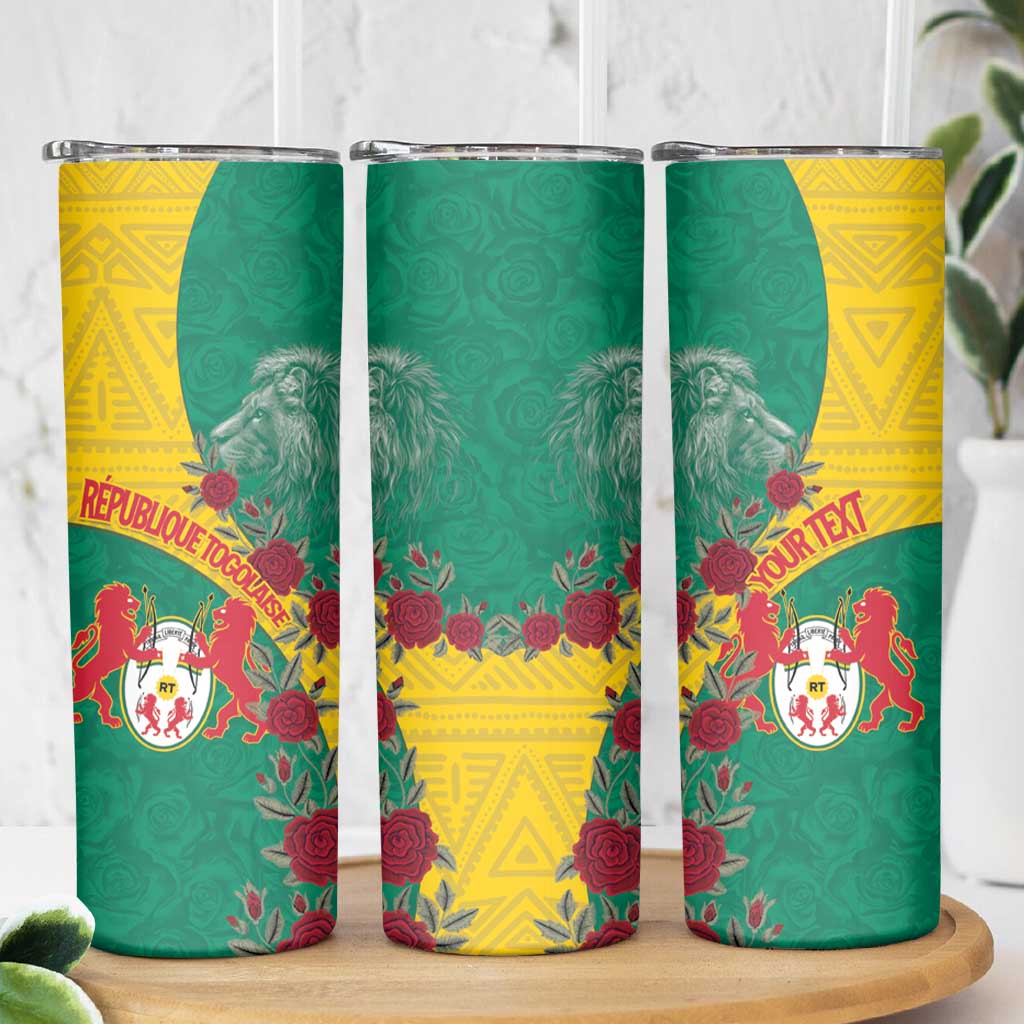 Personalised Republique Togolaise Skinny Tumbler Lion Coat Of Arms