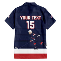 Custom USA Ice Hockey Family Matching Off The Shoulder Long Sleeve Dress and Hawaiian Shirt Go Champions