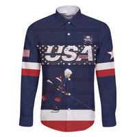 Custom USA Ice Hockey Family Matching Short Sleeve Bodycon Dress and Hawaiian Shirt Go Champions