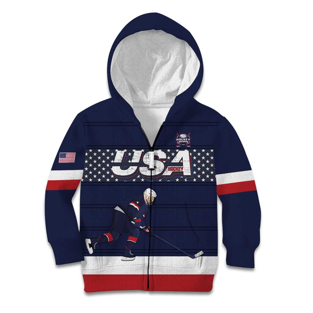 Custom USA Ice Hockey Kid Hoodie Go Champions