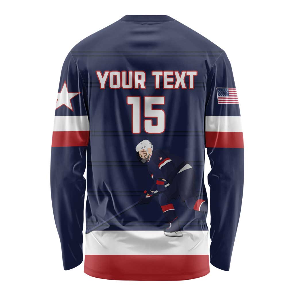 Custom USA Ice Hockey Long Sleeve Shirt Go Champions