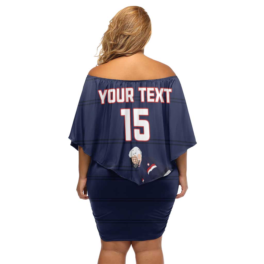 Custom USA Ice Hockey Off Shoulder Short Dress Go Champions